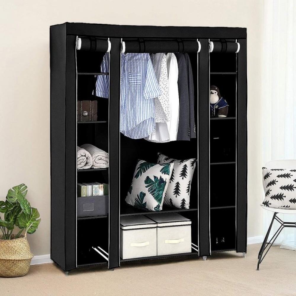 Folding 4 Door Wardrobe Collapsible Wardrobe 88130 MDF Medium